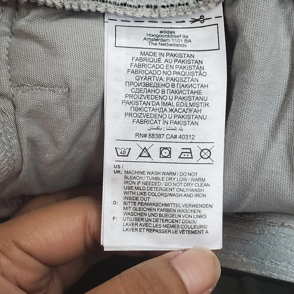 Adidas Men Activewear Pants L Gray Sweatpants Fleece HP1949 Logo 28